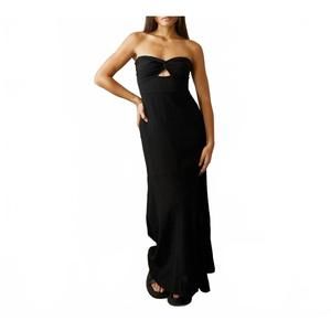 NEW BLANCO BY NATURE zuri strapless twist front long dress in black